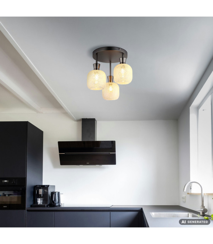 Brokana Shade Cluster Ceiling Light Matt Gunmetal 3x E14-6