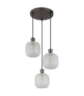 Brokana Cluster Pendant Ceiling Light Matt Gunmetal 3x E14-2