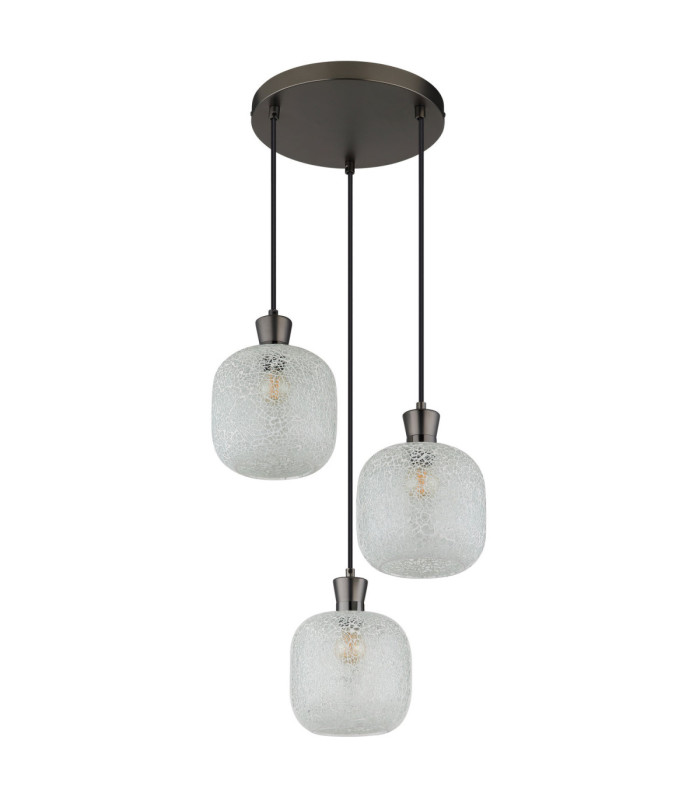 Brokana Cluster Pendant Ceiling Light Matt Gunmetal 3x E14-2