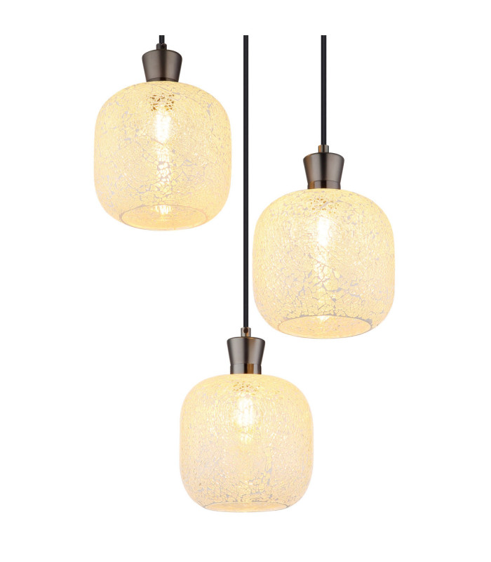 Brokana Cluster Pendant Ceiling Light Matt Gunmetal 3x E14-3