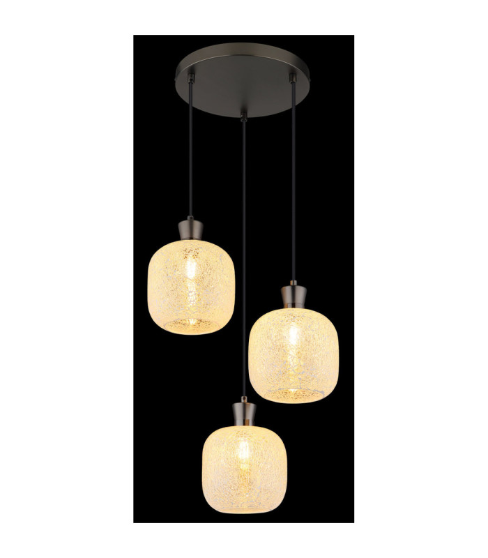 Brokana Cluster Pendant Ceiling Light Matt Gunmetal 3x E14-4