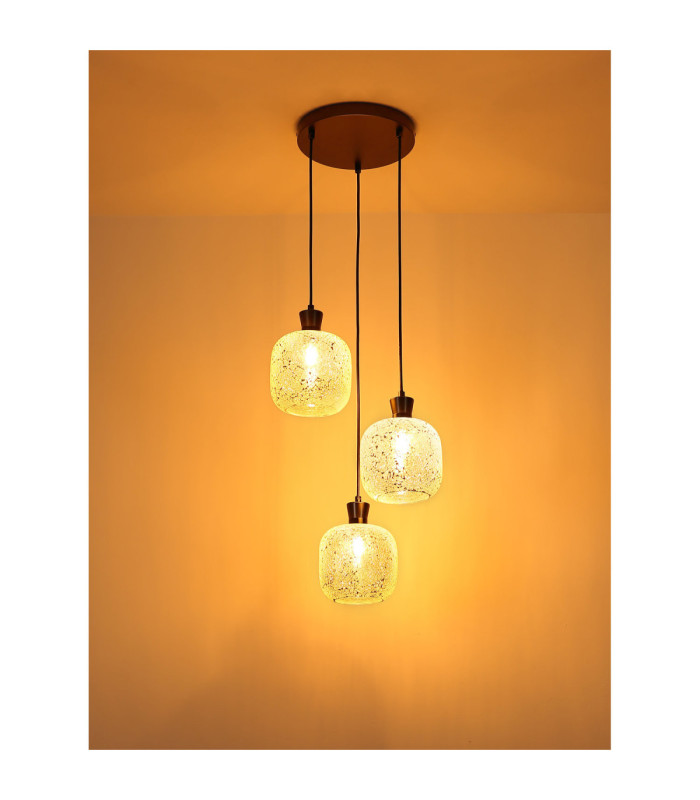 Brokana Cluster Pendant Ceiling Light Matt Gunmetal 3x E14-5
