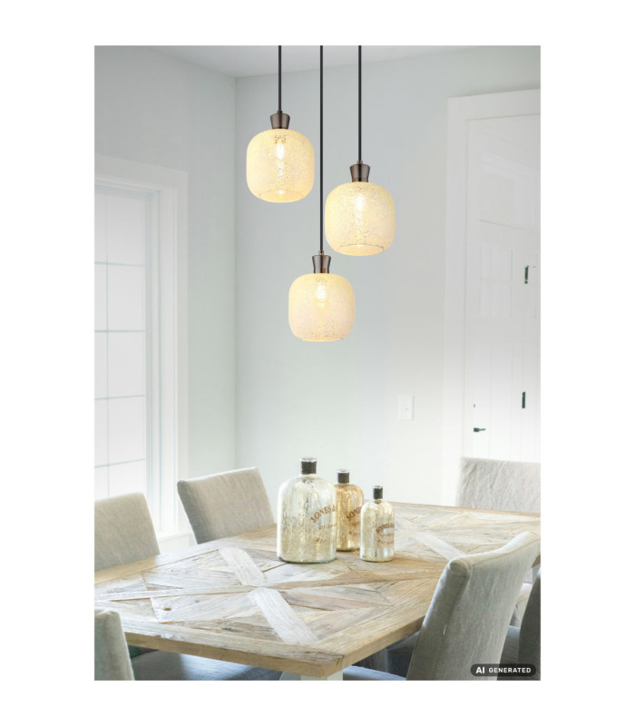 Brokana Cluster Pendant Ceiling Light Matt Gunmetal 3x E14-6