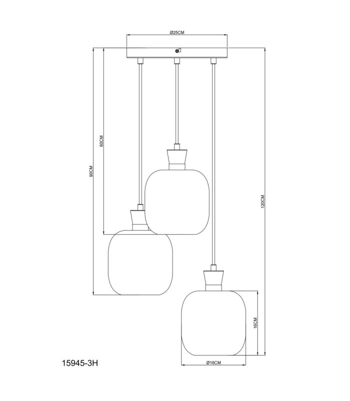 Brokana Cluster Pendant Ceiling Light Matt Gunmetal 3x E14-7