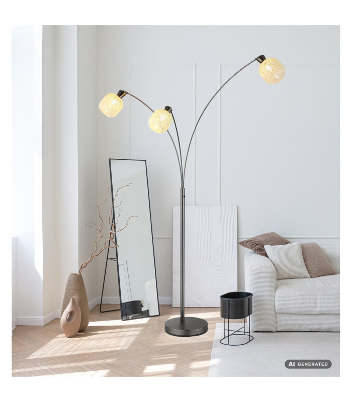 Brokana Multi Arm Floor Lamp Matt Gunmetal 3x E14-7