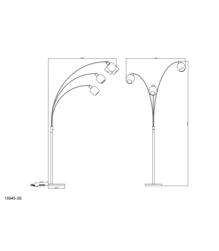 Brokana Multi Arm Floor Lamp Matt Gunmetal 3x E14-8