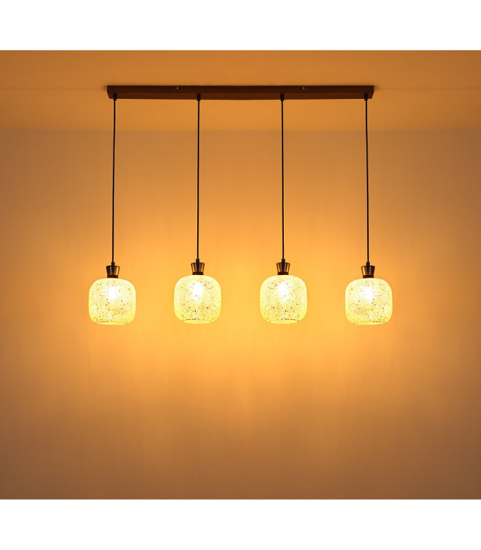 Brokana Bar Pendant Ceiling Light Matt Gunmetal 4x E14-7