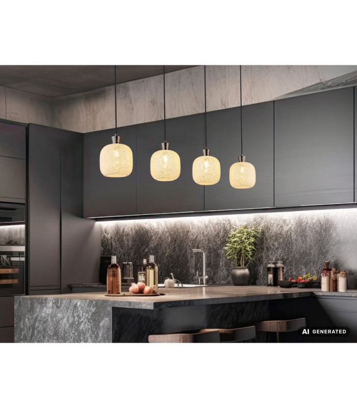 Brokana Bar Pendant Ceiling Light Matt Gunmetal 4x E14-8