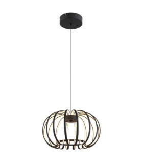 Ribbon Integrated Led Pendant Ceiling Light Matt Black 3000K-1