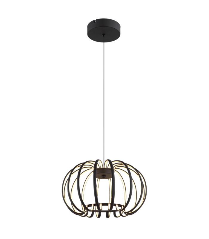 Ribbon Integrated Led Pendant Ceiling Light Matt Black 3000K-1