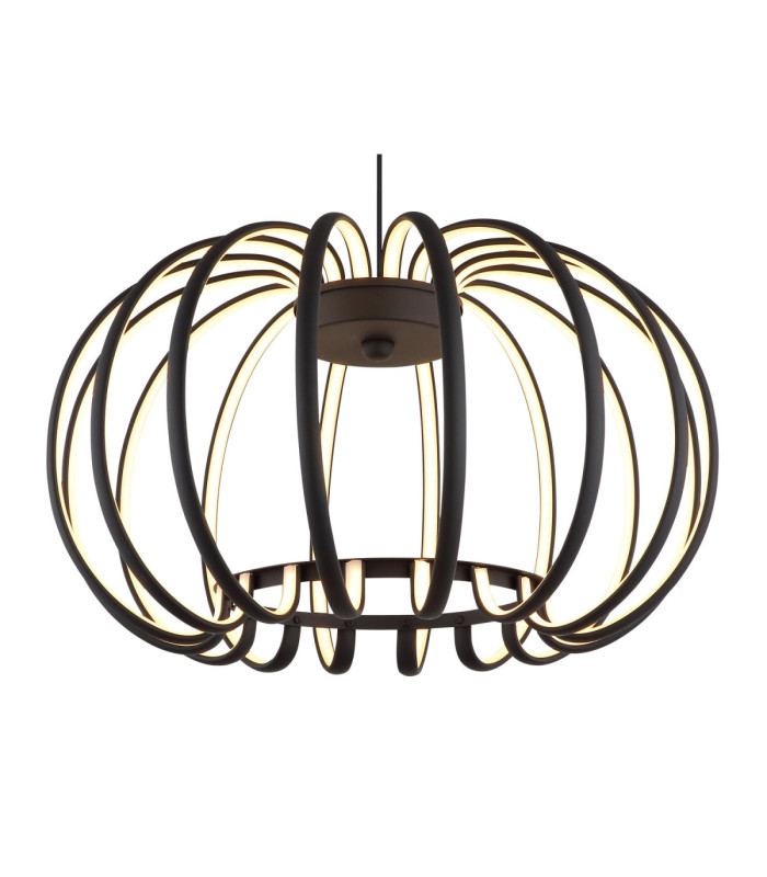 Ribbon Integrated Led Pendant Ceiling Light Matt Black 3000K-3