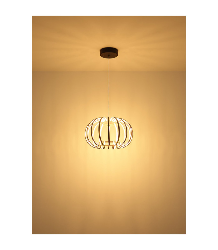 Ribbon Integrated Led Pendant Ceiling Light Matt Black 3000K-4