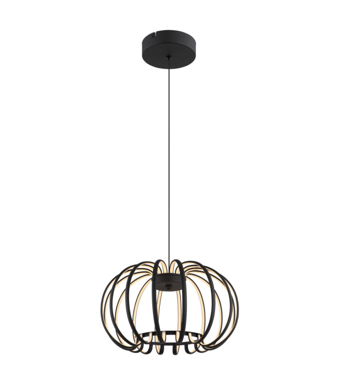 Ribbon Integrated Led Pendant Ceiling Light Matt Black 3000K-7