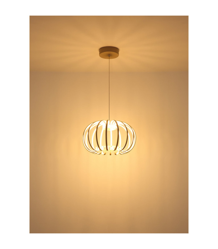 Ribbon Integrated Led Pendant Ceiling Light Matt Sand Colour 3000K-4