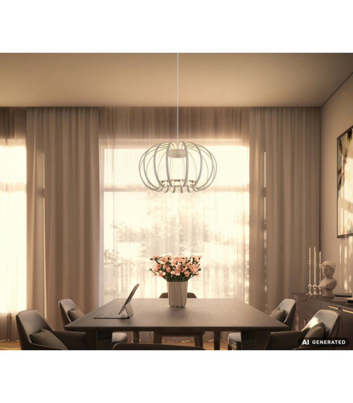 Ribbon Integrated Led Pendant Ceiling Light Matt Sand Colour 3000K-5