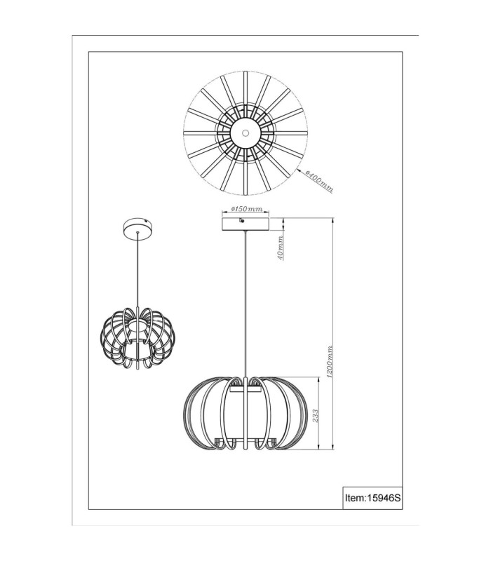 Ribbon Integrated Led Pendant Ceiling Light Matt Sand Colour 3000K-8