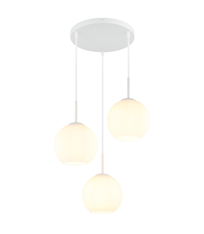 Andre Cluster Pendant Ceiling Light Matt White 3x E27-1