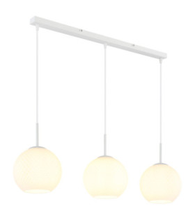 Andre Bar Pendant Ceiling Light Matt White 3x E27-1