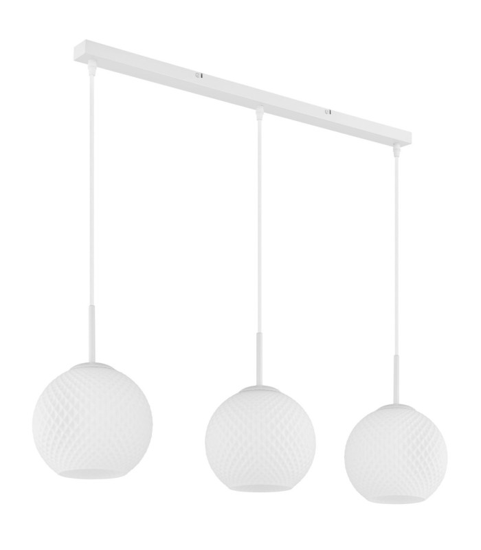 Andre Bar Pendant Ceiling Light Matt White 3x E27-2