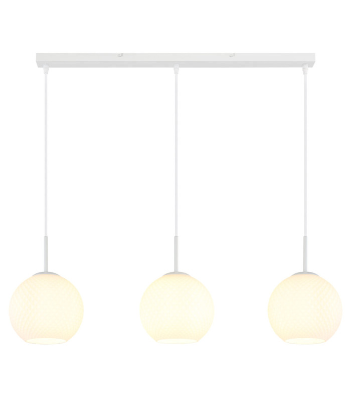 Andre Bar Pendant Ceiling Light Matt White 3x E27-3