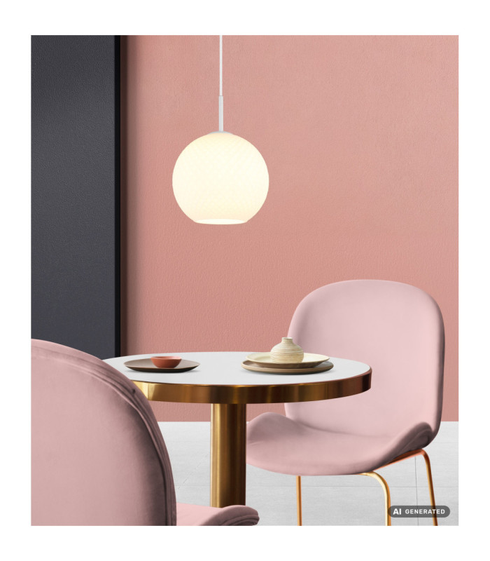 Andre Globe Pendant Ceiling Light Matt White 1x E27-5