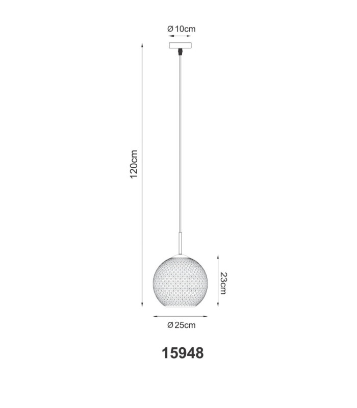 Andre Globe Pendant Ceiling Light Matt White 1x E27-6