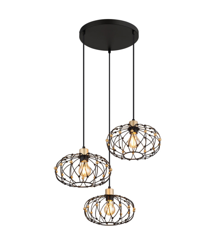 Greys Cluster Pendant Ceiling Light Matt Black 3x E27-1