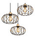 Greys Cluster Pendant Ceiling Light Matt Black 3x E27-3