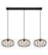 Greys Bar Pendant Ceiling Light Matt Black 3x E27-3