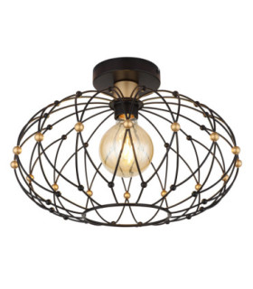 Greys Semi Flush Ceiling Light Matt Black 1x E27-1