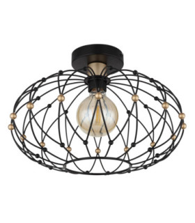 Greys Semi Flush Ceiling Light Matt Black 1x E27-2