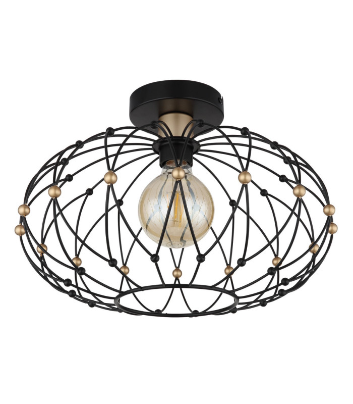 Greys Semi Flush Ceiling Light Matt Black 1x E27-2