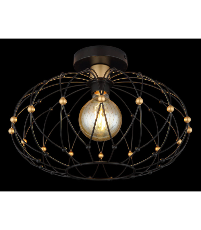 Greys Semi Flush Ceiling Light Matt Black 1x E27-3