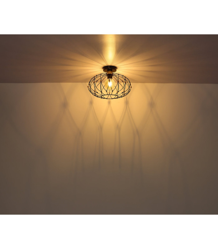 Greys Semi Flush Ceiling Light Matt Black 1x E27-4