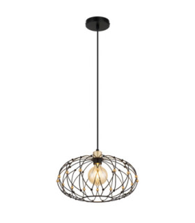 Greys Spherical Pendant Ceiling Light Matt Black 1x E27-1