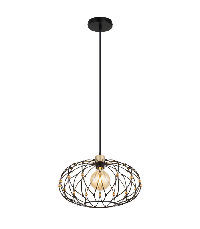 Greys Spherical Pendant Ceiling Light Matt Black 1x E27-1