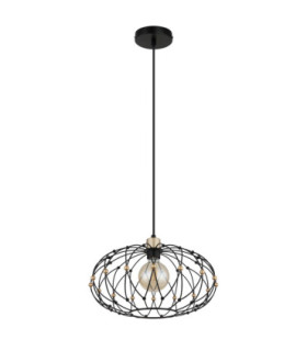 Greys Spherical Pendant Ceiling Light Matt Black 1x E27-2