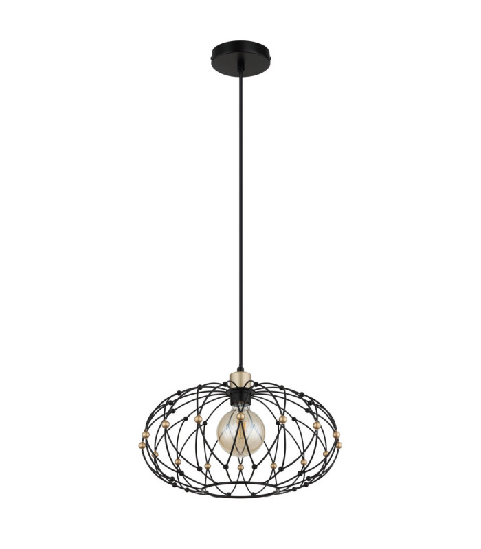 Greys Spherical Pendant Ceiling Light Matt Black 1x E27-2