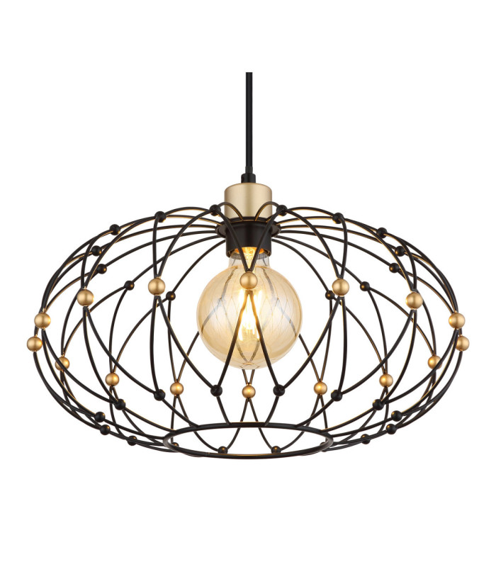 Greys Spherical Pendant Ceiling Light Matt Black 1x E27-3