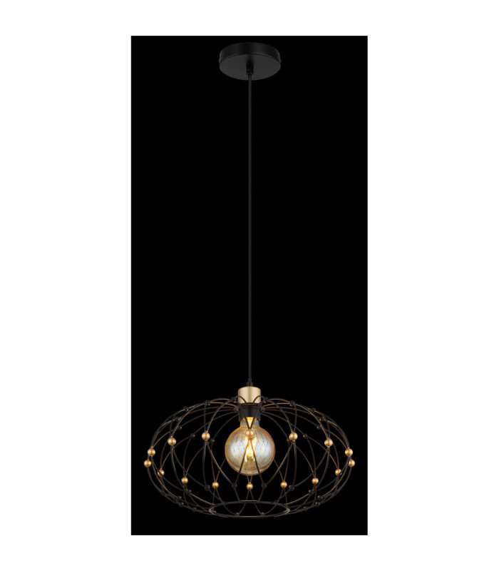 Greys Spherical Pendant Ceiling Light Matt Black 1x E27-4