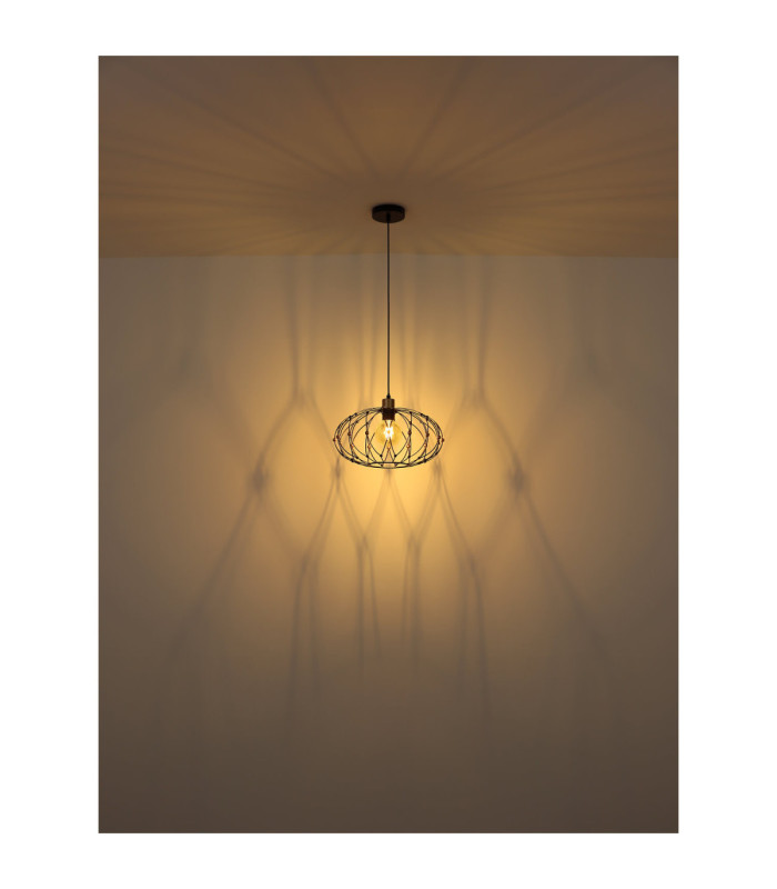 Greys Spherical Pendant Ceiling Light Matt Black 1x E27-5