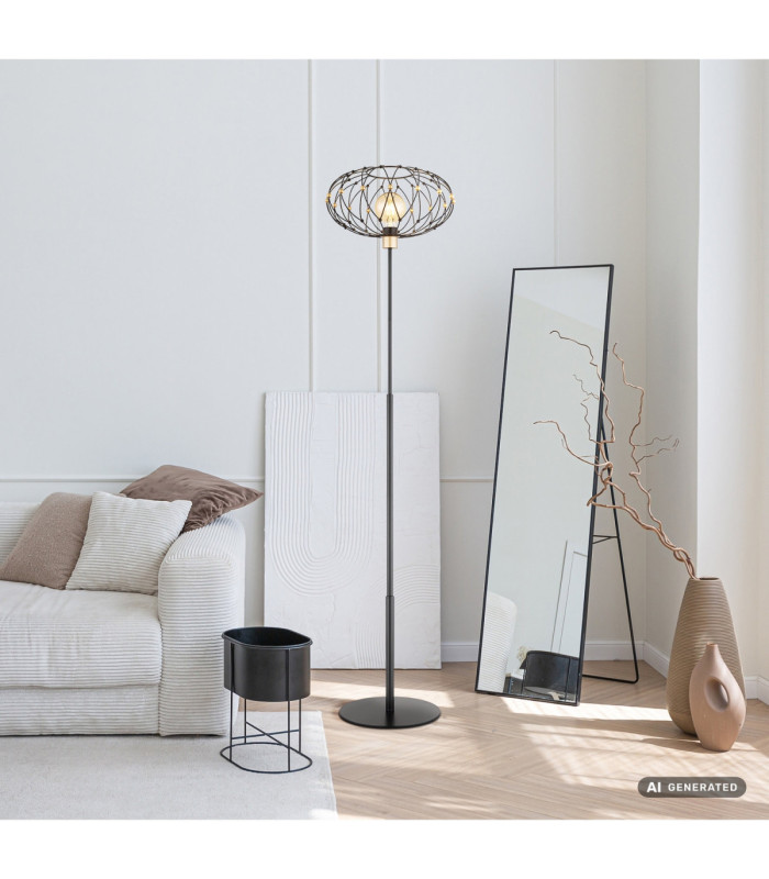 Greys Floor Lamp Matt Black 1x E27-7