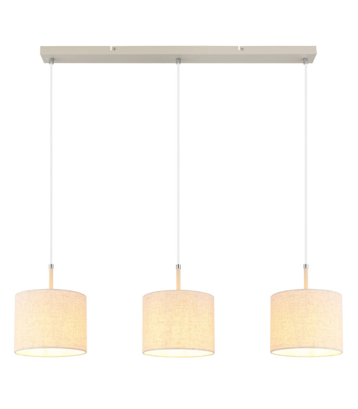 Deleon Bar Pendant Ceiling Light Matt Sand Colour  3x E27-3