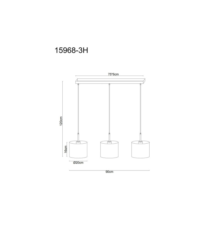 Deleon Bar Pendant Ceiling Light Matt Sand Colour  3x E27-7
