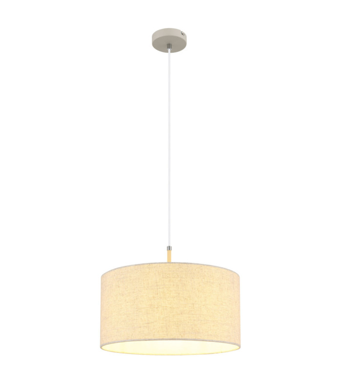 Deleon Cylindrical Pendant Ceiling Light Matt Sand Colour  1x E27-1