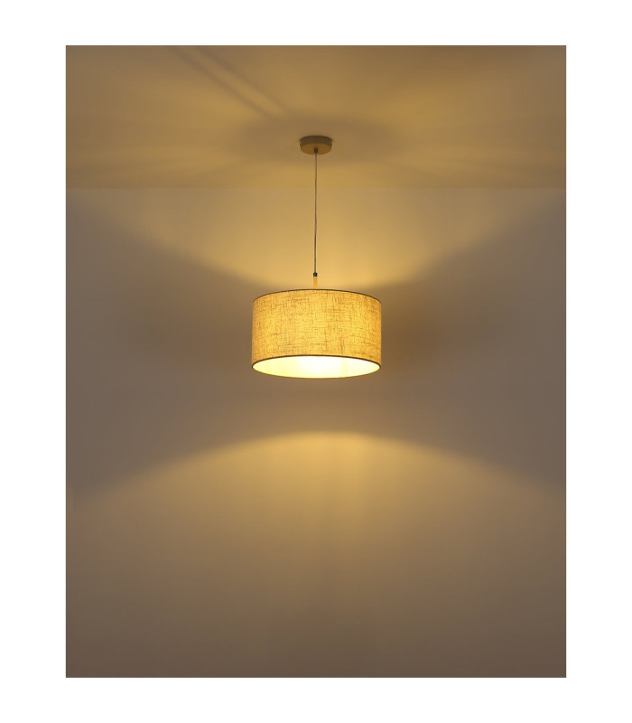 Deleon Cylindrical Pendant Ceiling Light Matt Sand Colour  1x E27-4