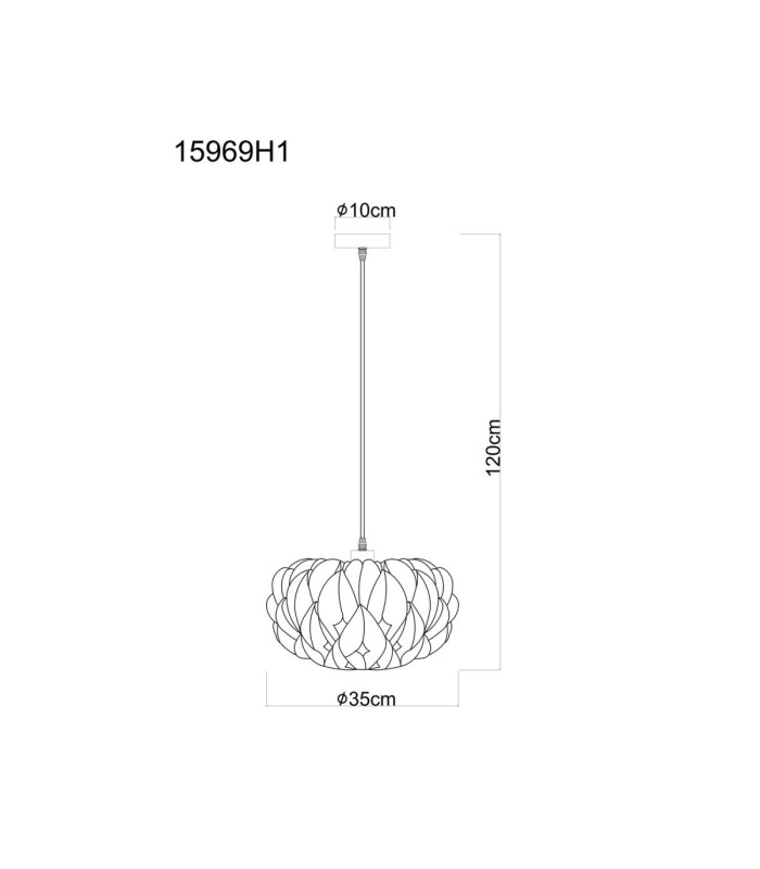 Juana Spherical Pendant Ceiling Light Chrome 1x E27-7