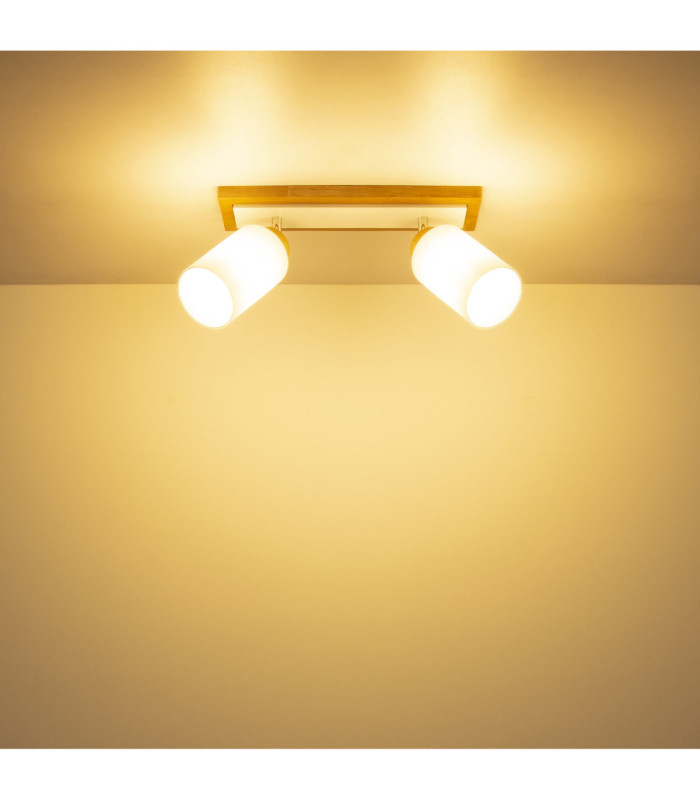 Rowena Twin Ceiling Spotlight Brown 2x E27-5