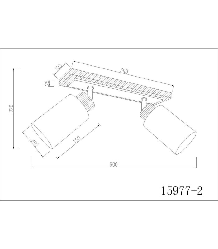 Rowena Twin Ceiling Spotlight Brown 2x E27-7