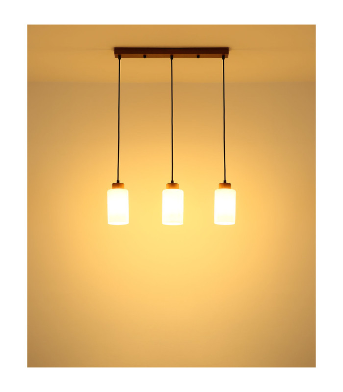 Rowena Bar Pendant Ceiling Light Brown 3x E27-5